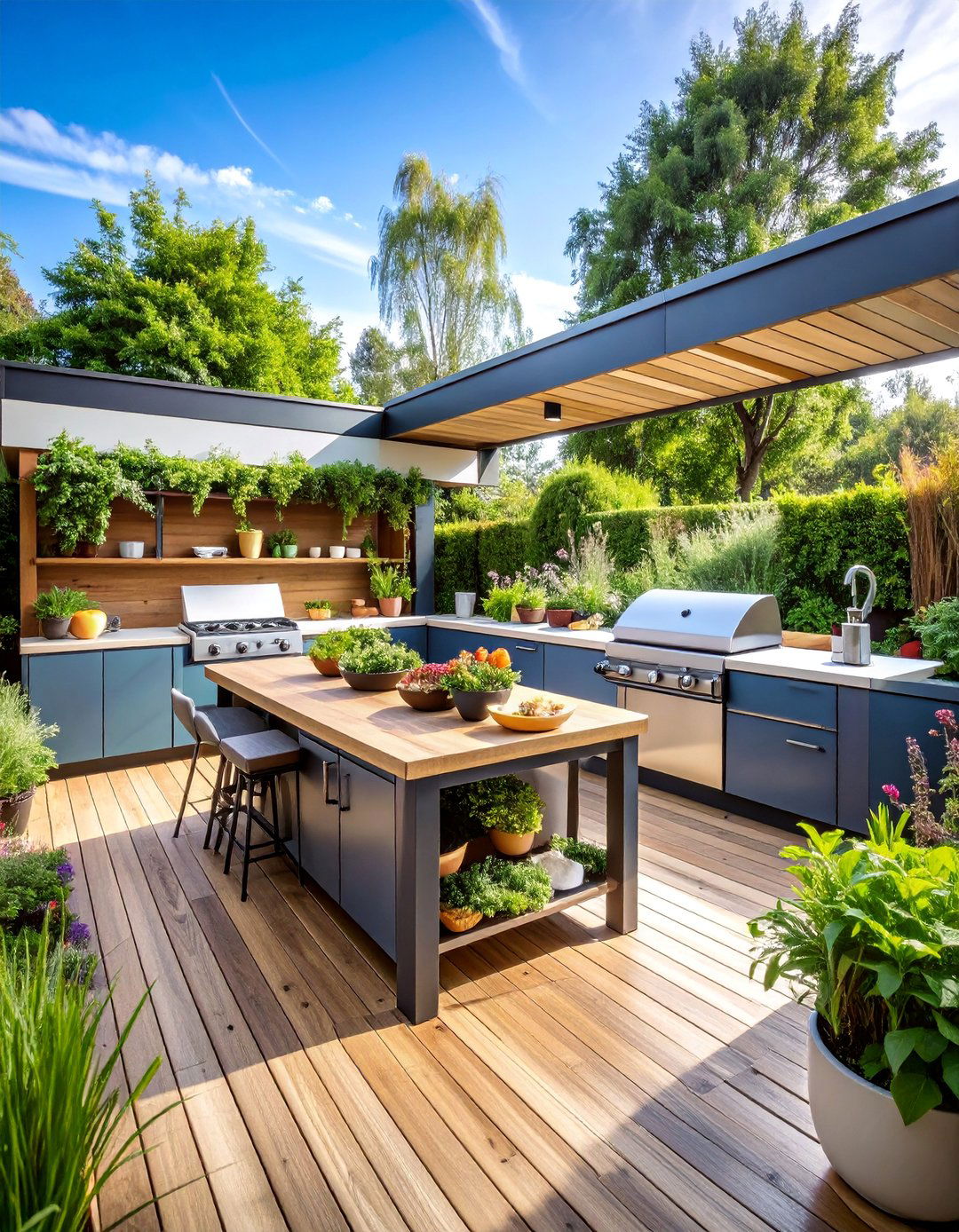 AI Powered Outdoor Kitchen Integration with Garden to Table Systems - 25 AI Landscape Design Ideas