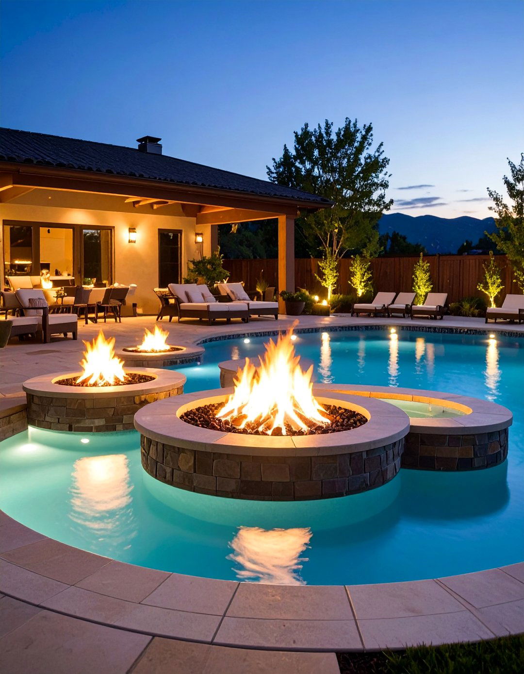 Above Ground Pool with Fire Features - 25 above ground pool ideas
