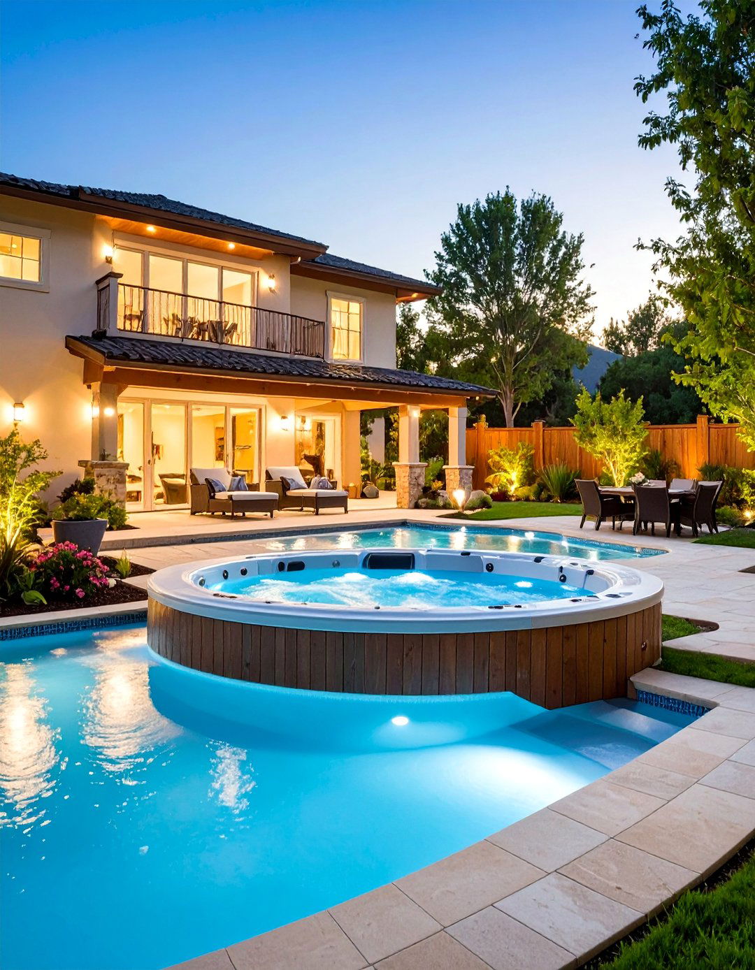 Above Ground Pool with Hot Tub Combo - 25 above ground pool ideas