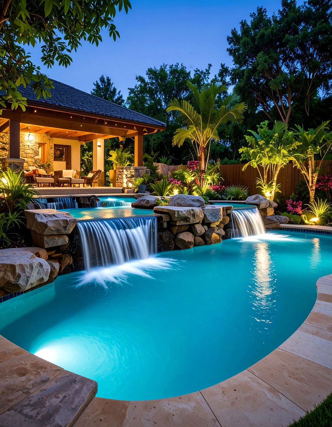 Above Ground Pool with Water Features - 25 above ground pool ideas