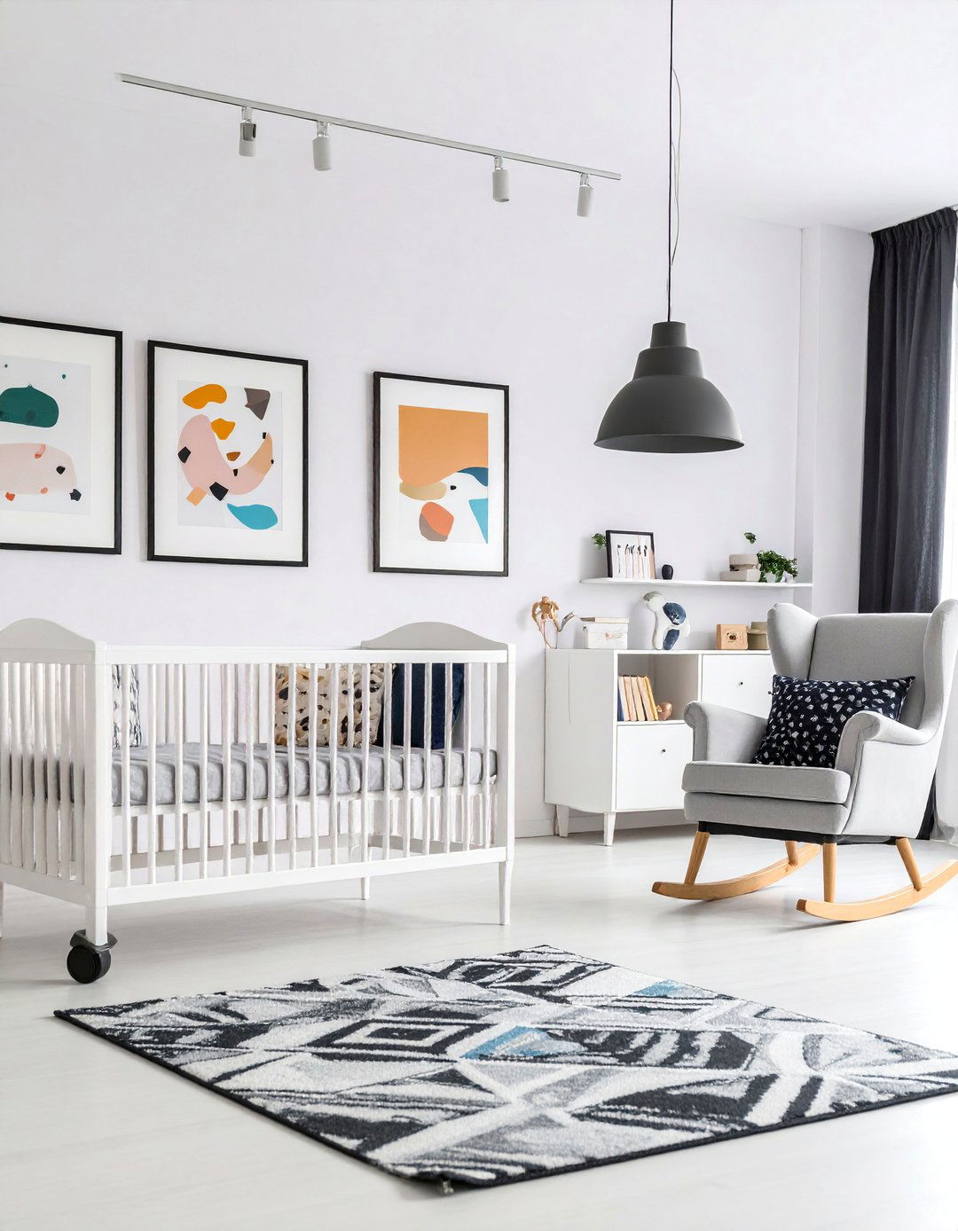 Abstract Art Black and White Nursery Gallery - 25 Black and White Nursery Ideas