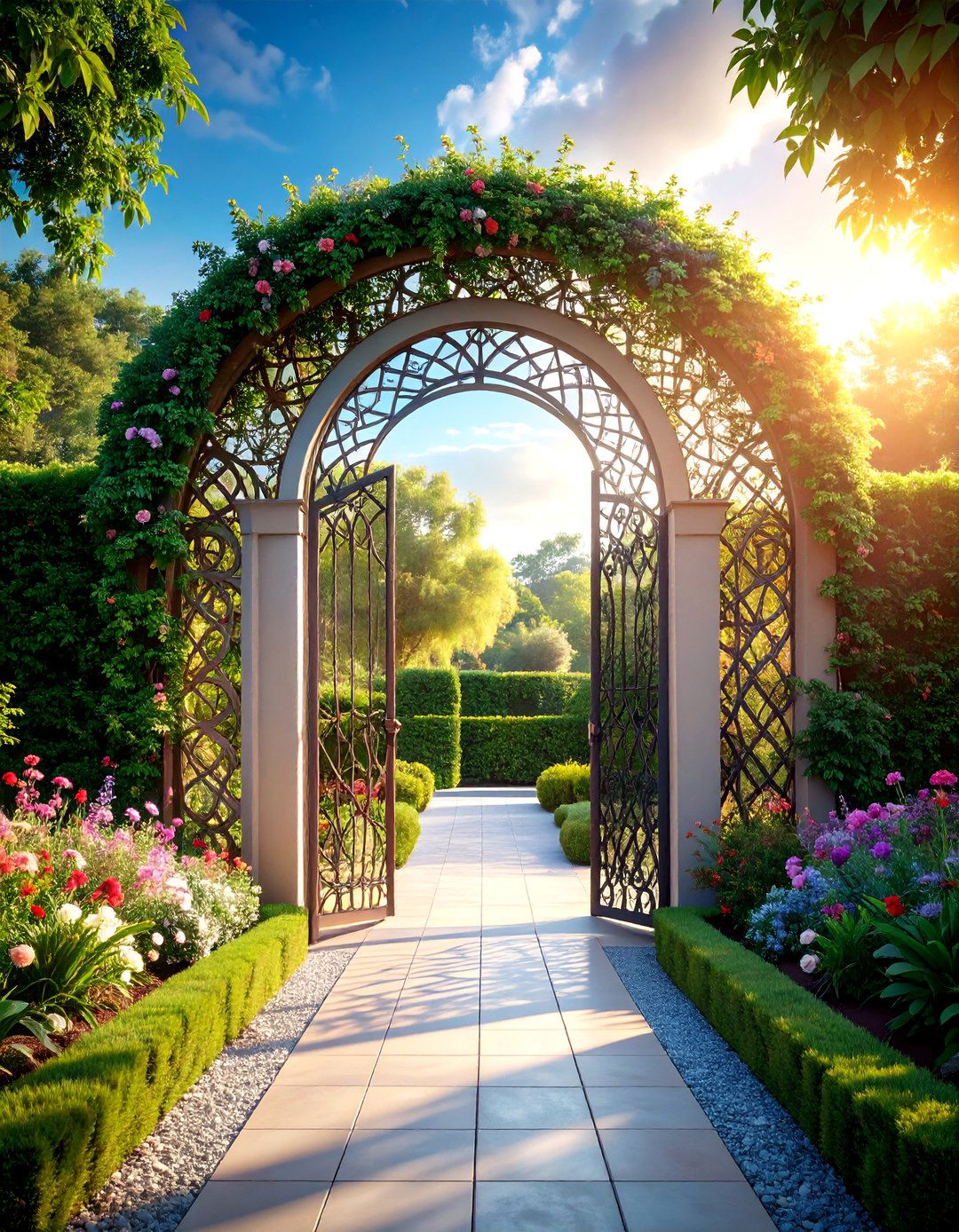 Abstract Artistic Cut Out Gate with Creative Expression - 25 Metal Garden Gate Ideas