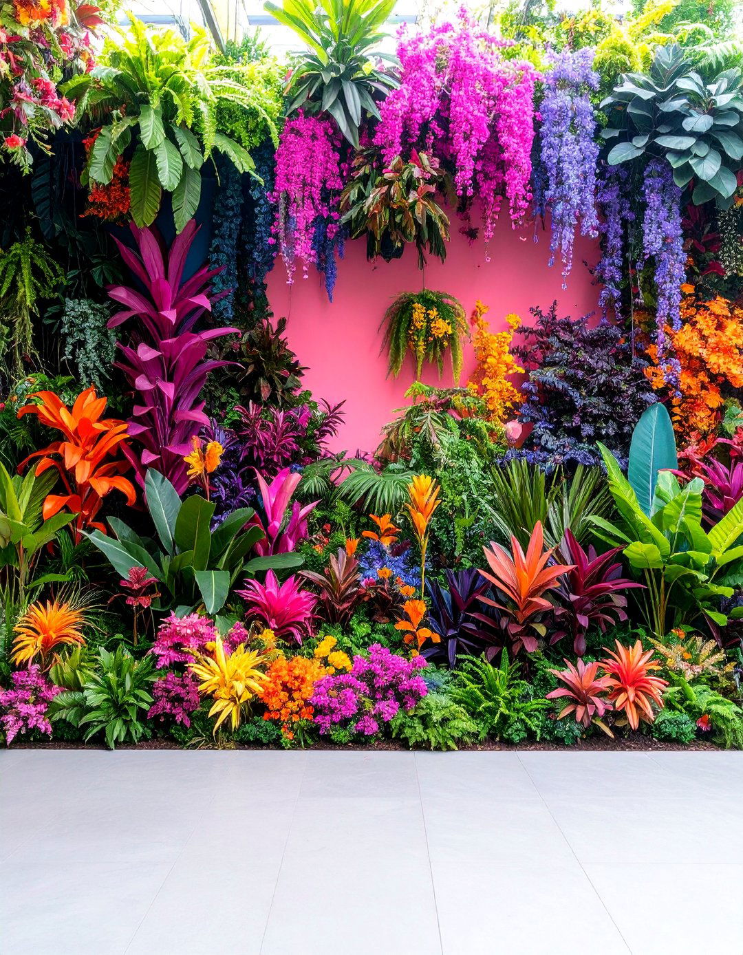 Abstract Botanical Garden Mural with Artistic Interpretation - 25 Garden Mural Ideas