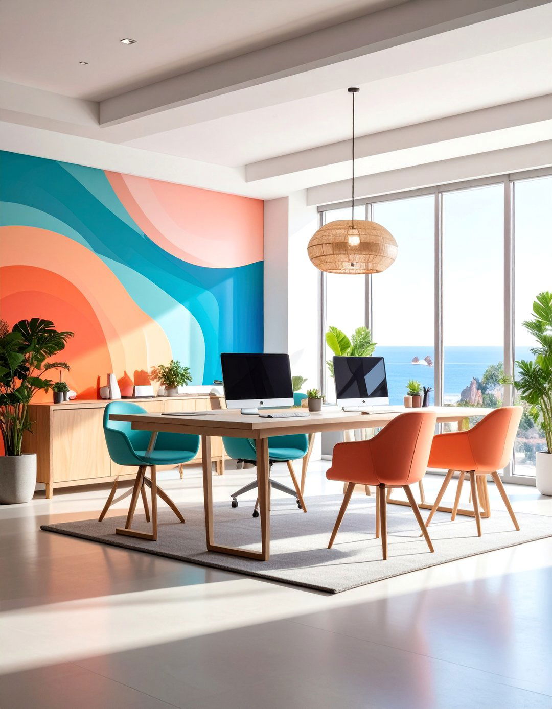 Abstract Gradient Flow Design - 25 Office Wallpaper Ideas