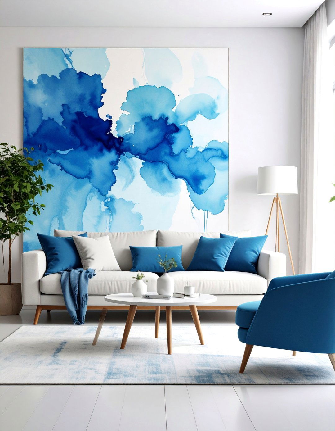 Abstract Watercolor Art Wallpaper - 25 Living Room Wallpaper Ideas