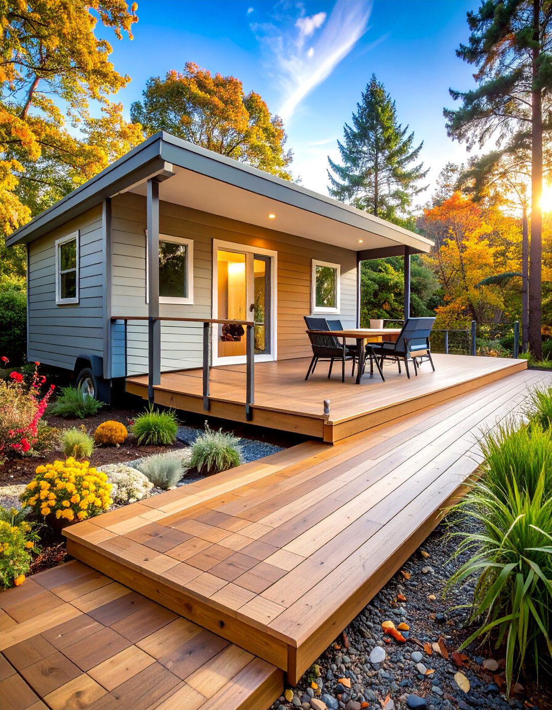 Accessible Deck with Ramp and Safety Features - 25 Mobile Home Deck Ideas