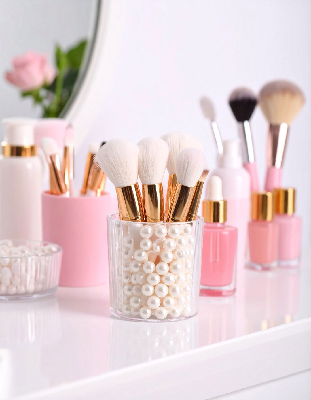 Acrylic Brush Holder Forest with Bead Stabilizers - 25 vanity organization ideas