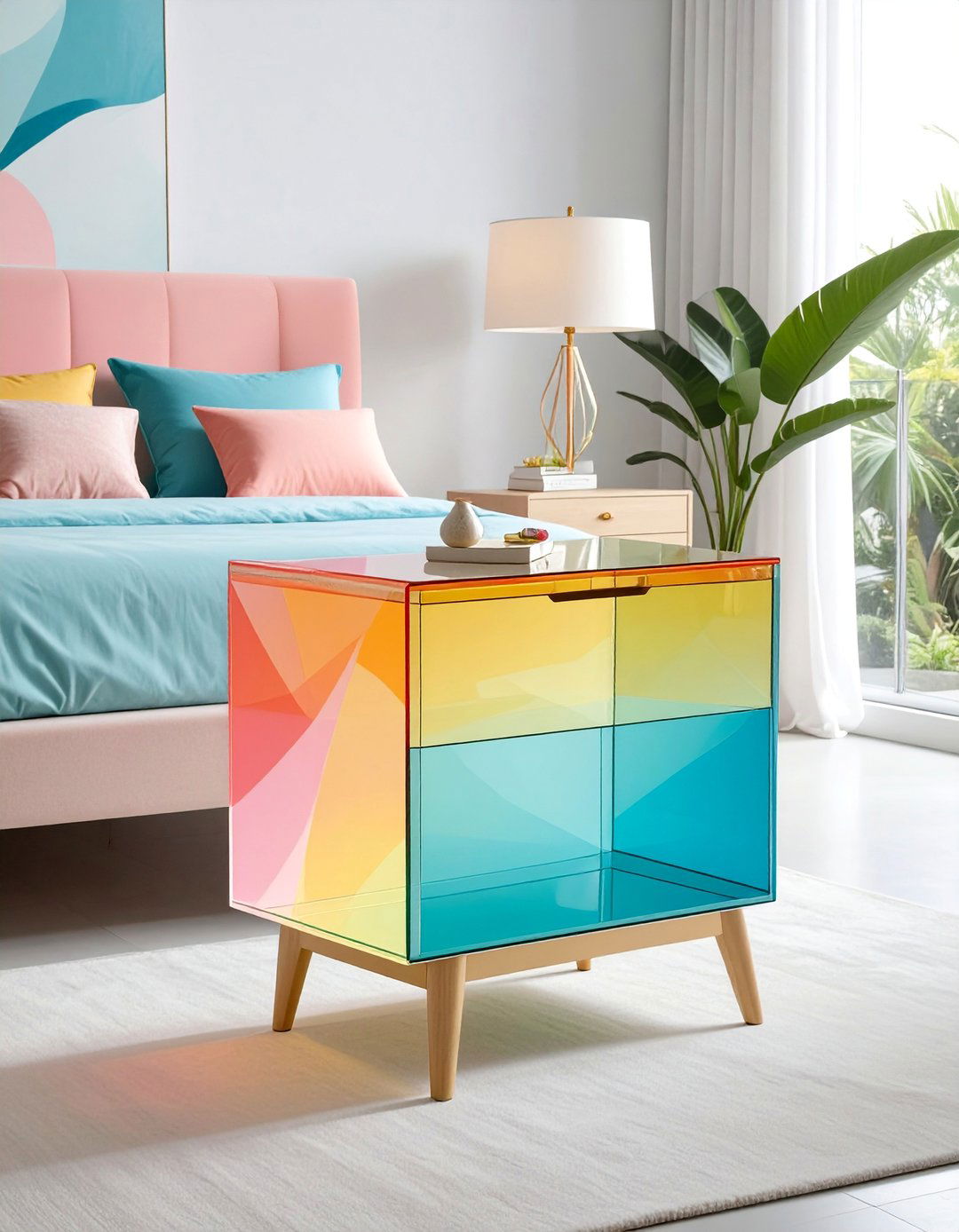 Acrylic Lucite Nightstand - 25 Nightstand Ideas