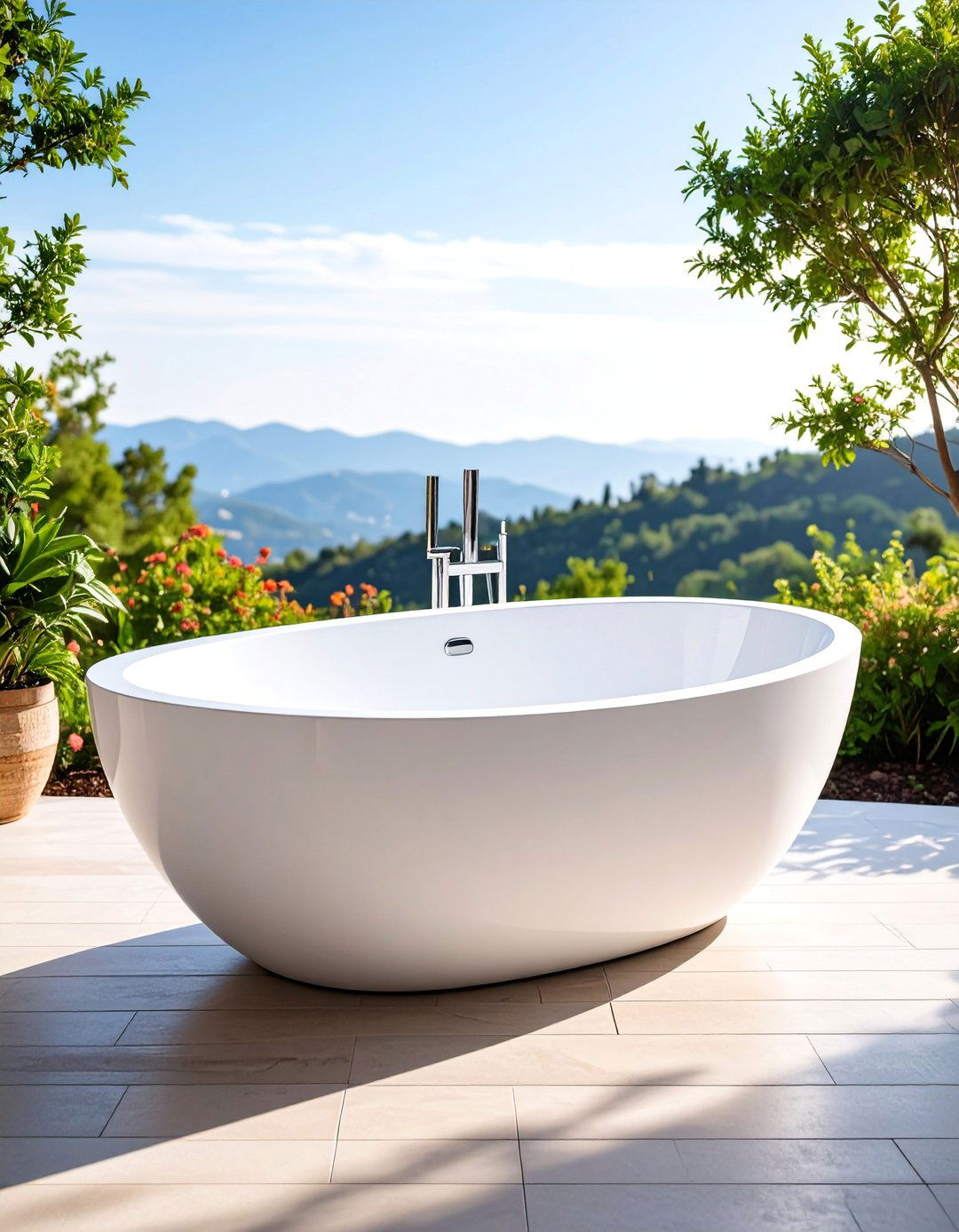 Acrylic Modern Freestanding Tub - 25 Outdoor Bathtub Ideas