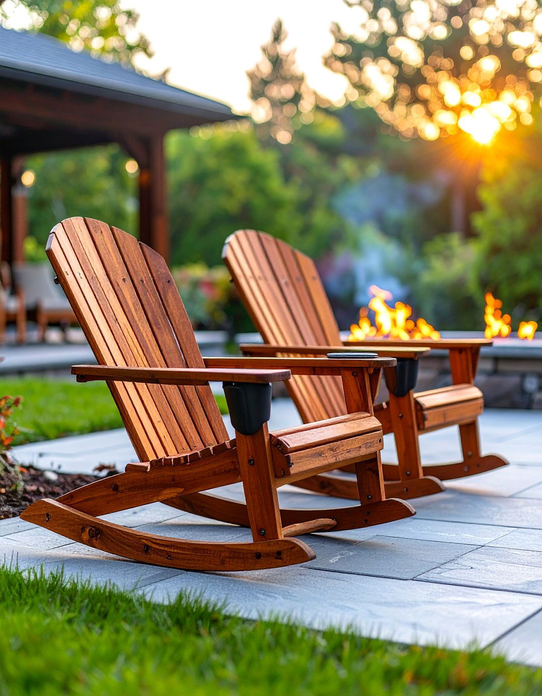 Adirondack Rockers with Built in Cup Holders - 25 Fire Pit Chair Ideas