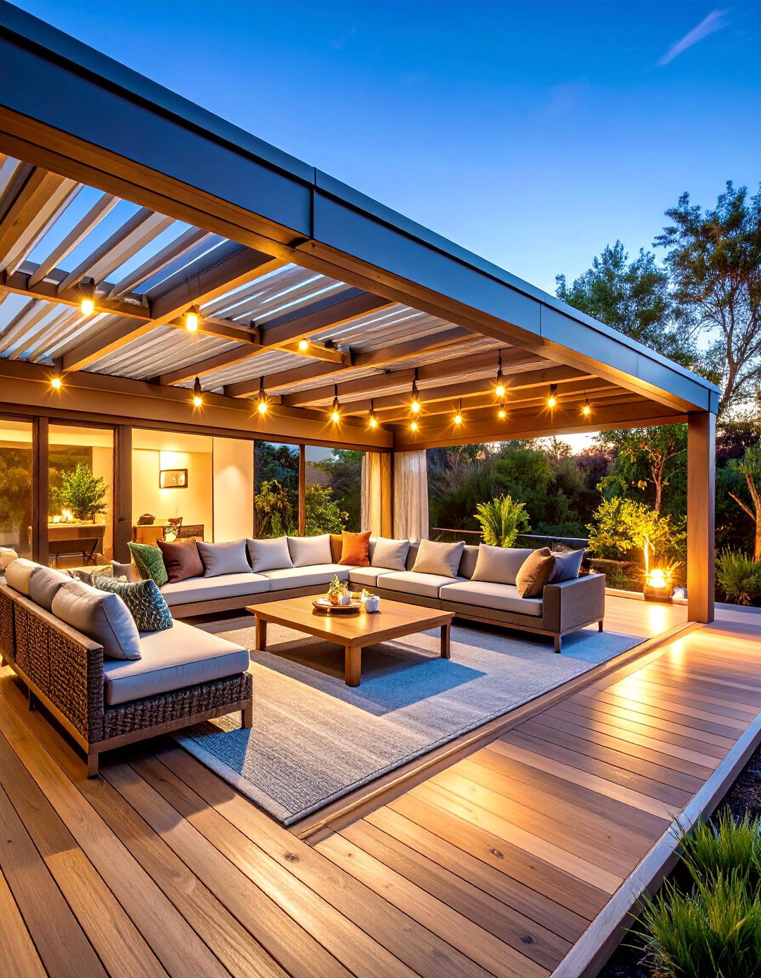 Adjustable Pergola Roof with Roll Down Screens - 25 Pergola Roof Ideas