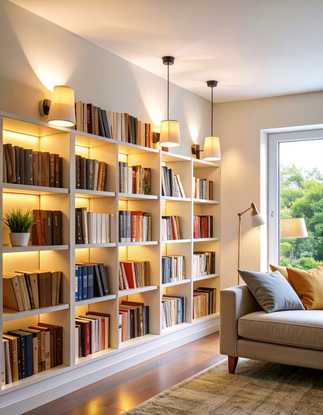 Adjustable Swing Arm Wall Sconce Collection - 25 Bookshelf Lighting Ideas