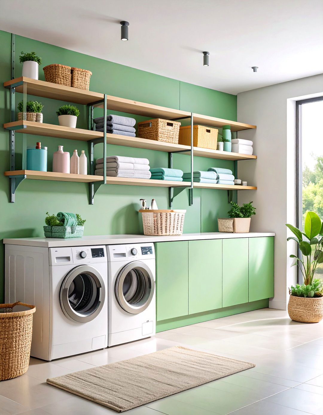Adjustable Track and Bracket Shelving - 25 Laundry Room Shelf Ideas