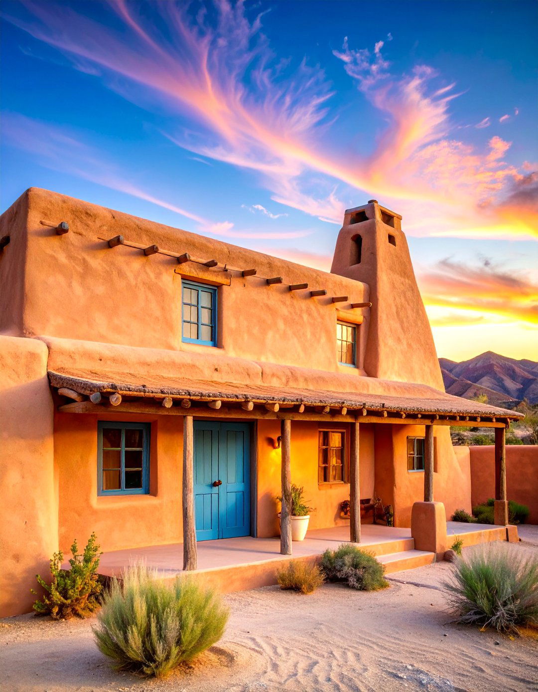 Adobe House with Thick Thermal Walls - 25 Mexican Style House Design Ideas