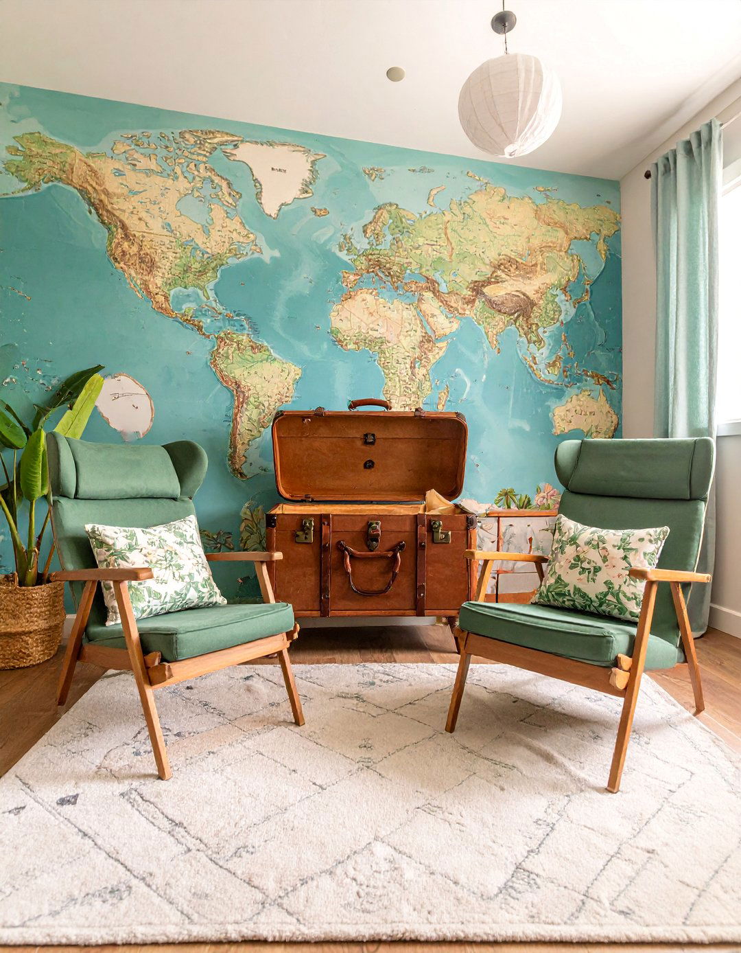 Adventure Camp Woodland Nursery with Map Details - 25 Woodland Nursery Ideas