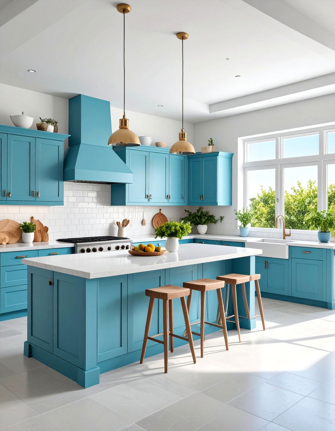 Aegean Island Kitchen with Windmill Elements - 25 Mediterranean Kitchen Ideas