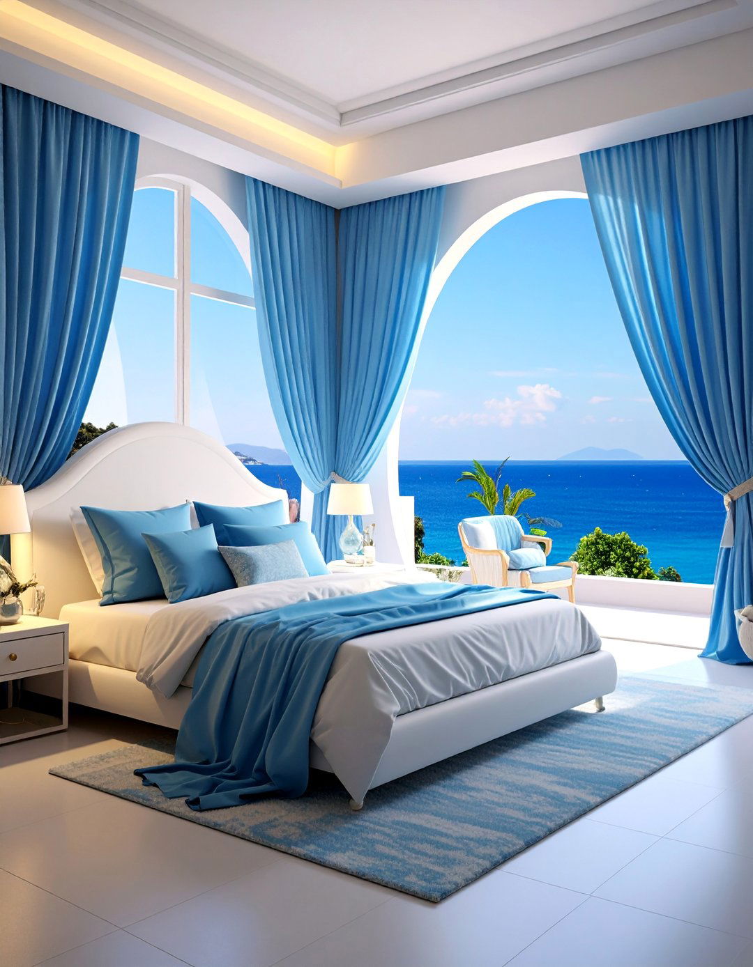 Aegean Sea Inspired Bedroom - 25 Greek Bedroom Design Ideas