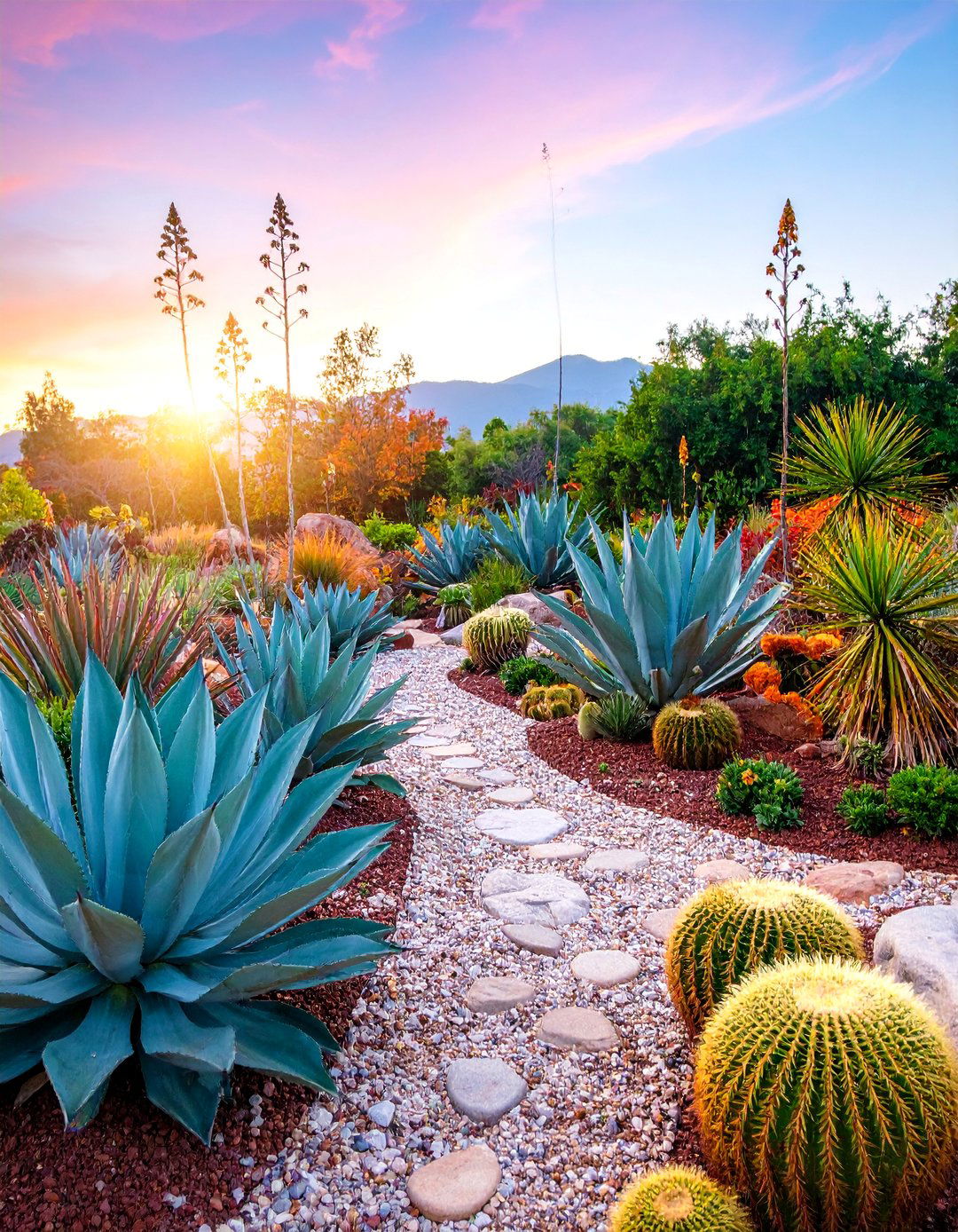 Agave and Yucca Sculpture Garden - 25 Desert Landscape Ideas
