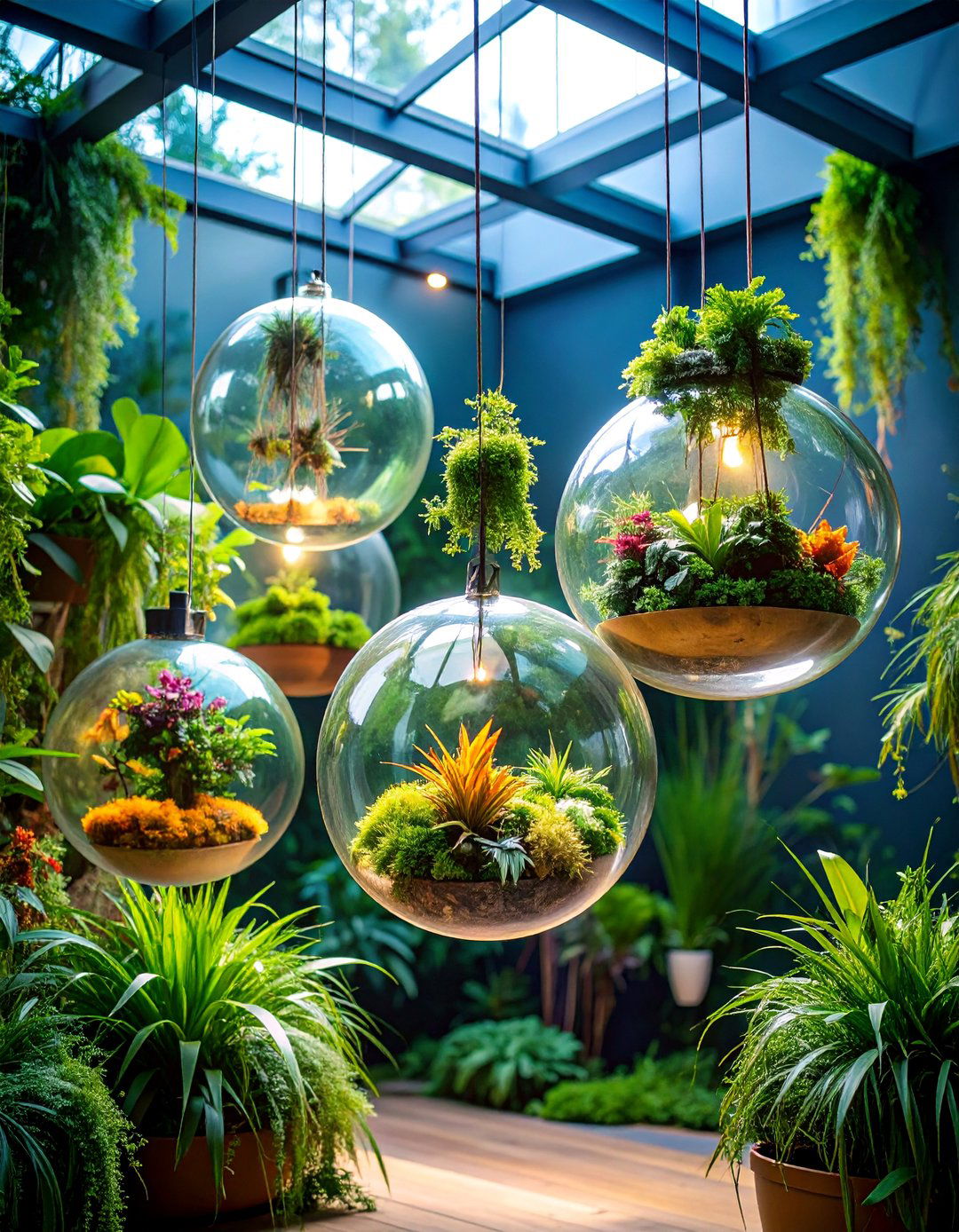 Air Plant Artistic Floating Garden - 25 Indoor Plants That Don't Need Sun