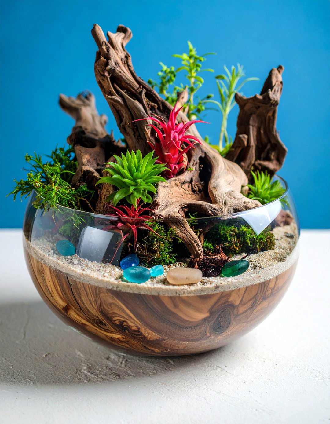 Airplant and Driftwood Sculpture - 25 non-floral wedding centerpiece ideas