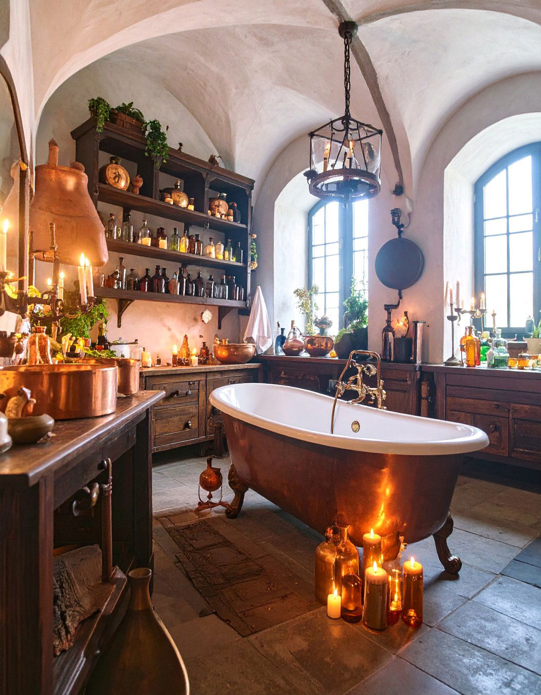 Alchemist Laboratory Bathroom with Scientific Gothic Mystery - 25 Gothic Bathroom Ideas