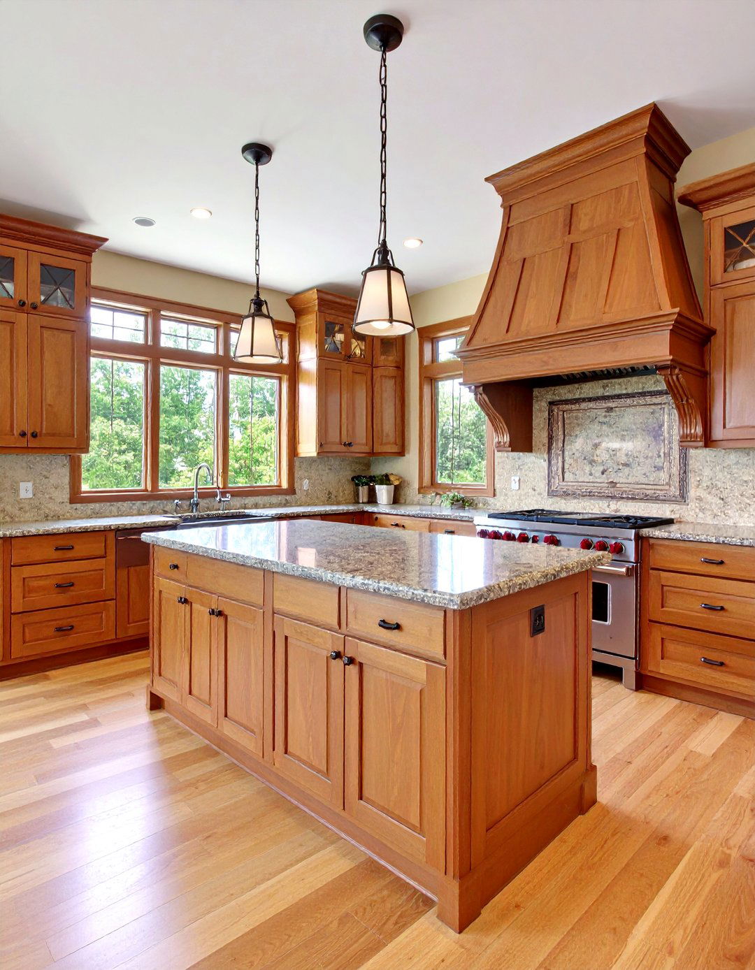 Alder Wood Kitchen with Craftsman Crown Molding - 25 Craftsman Kitchen Ideas