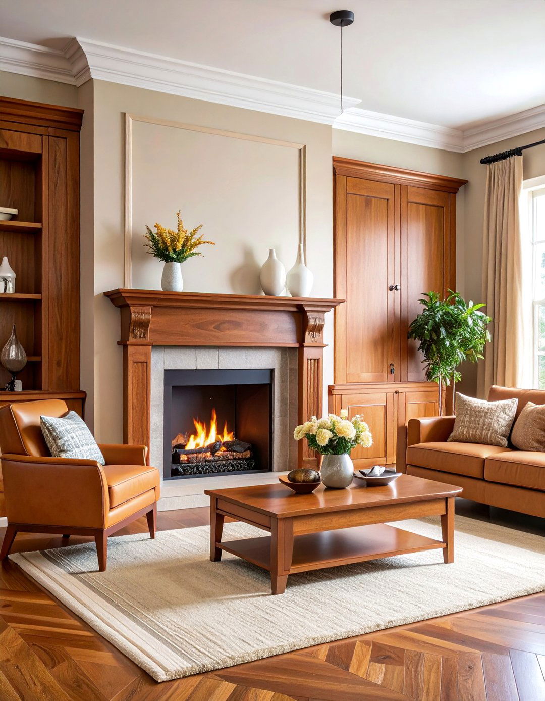 Alder Wood Mantel with Smooth Grain Texture - 25 Wood Mantel Ideas
