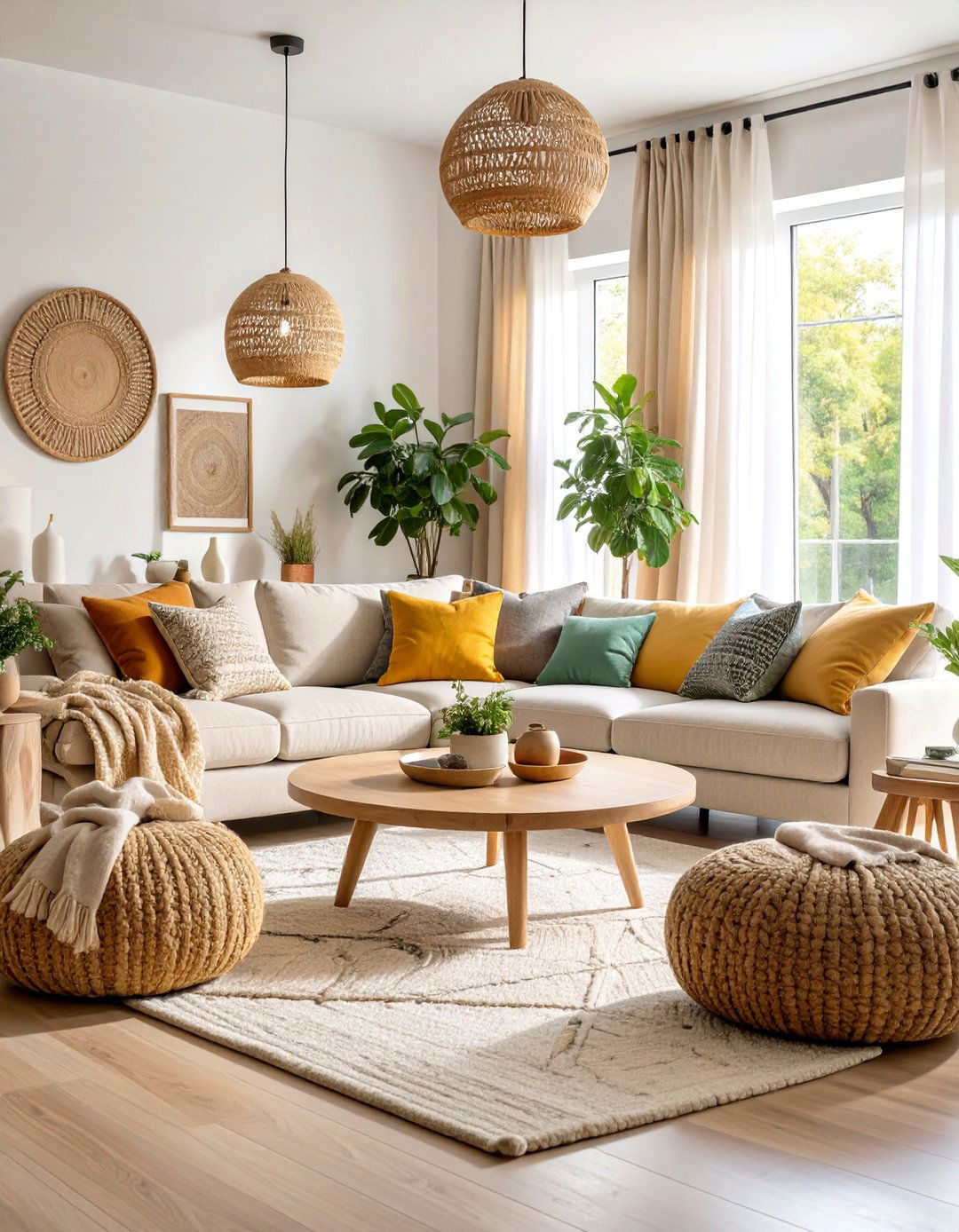 All White Living Room with Textural Layers - 25 Monochromatic Living Room Ideas