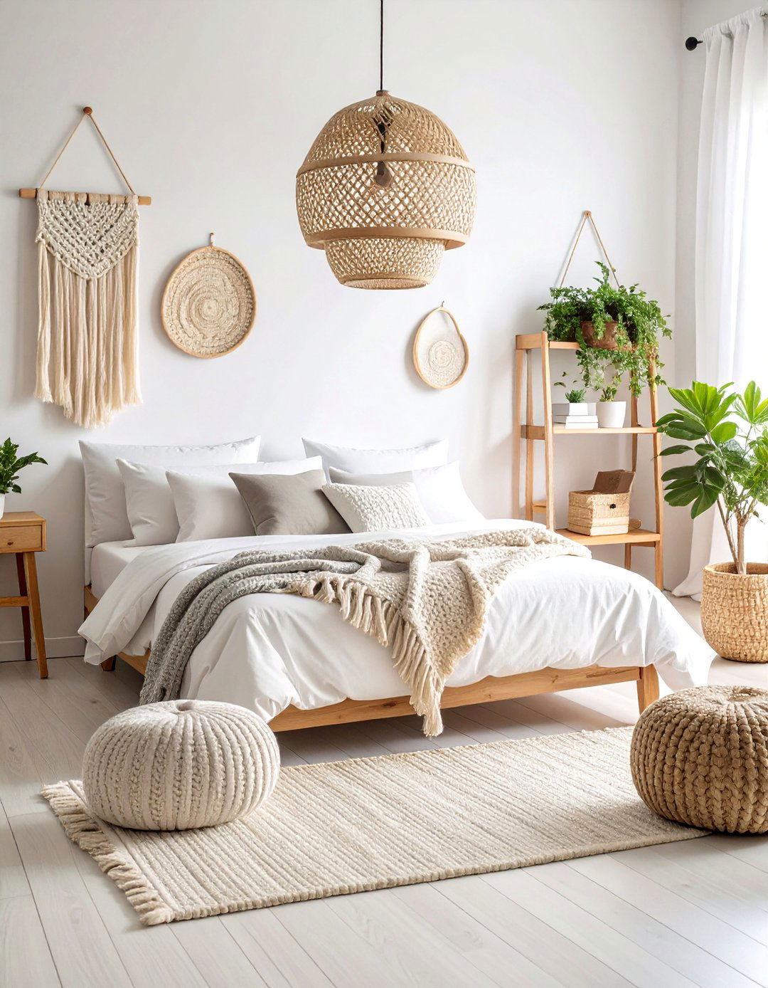 All White Minimalist Cocoon with Varied Textures - 25 Small Bedroom Ideas