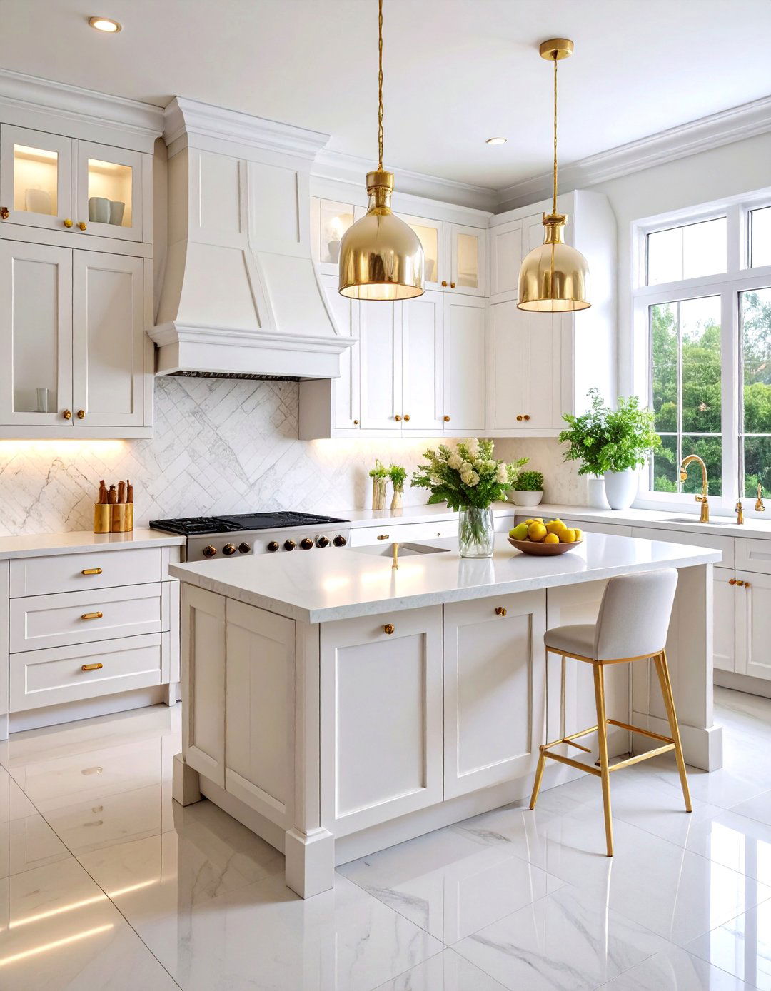 All White Monochromatic Kitchen Design - 25 Kitchen With White Appliances Ideas