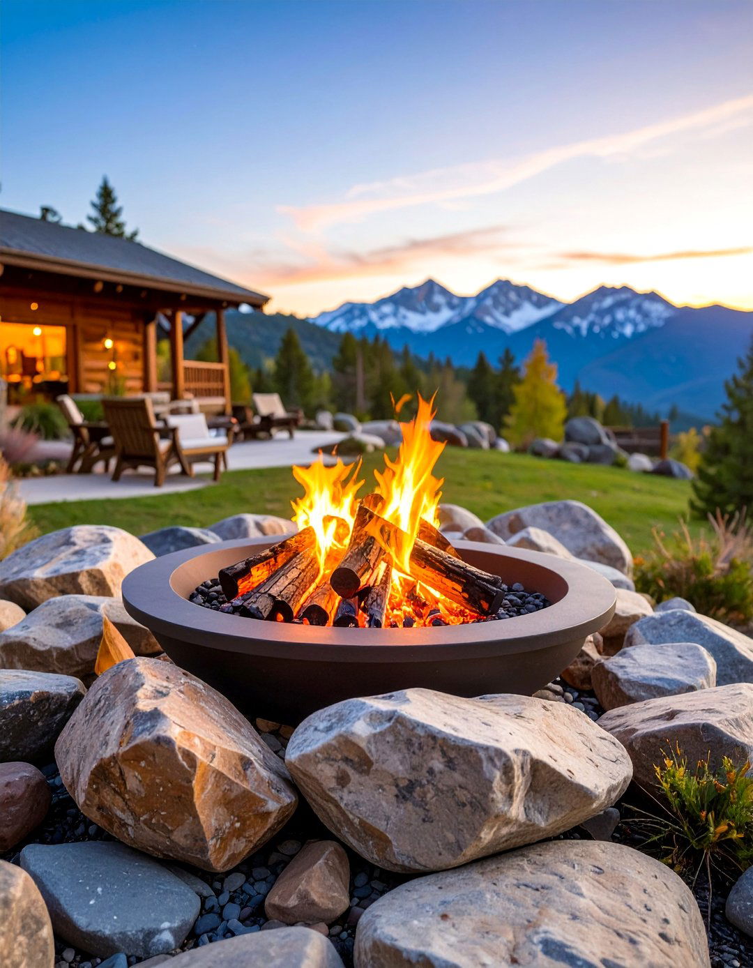 Alpine Boulder Fire Pit Style - 25 Boulder Fire Pit Ideas