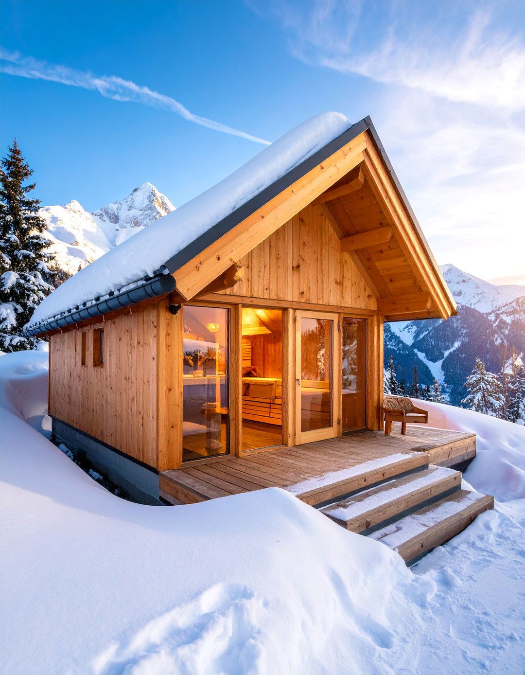Alpine Chalet Sauna with Snow Load Design - 25 Outdoor Sauna Ideas