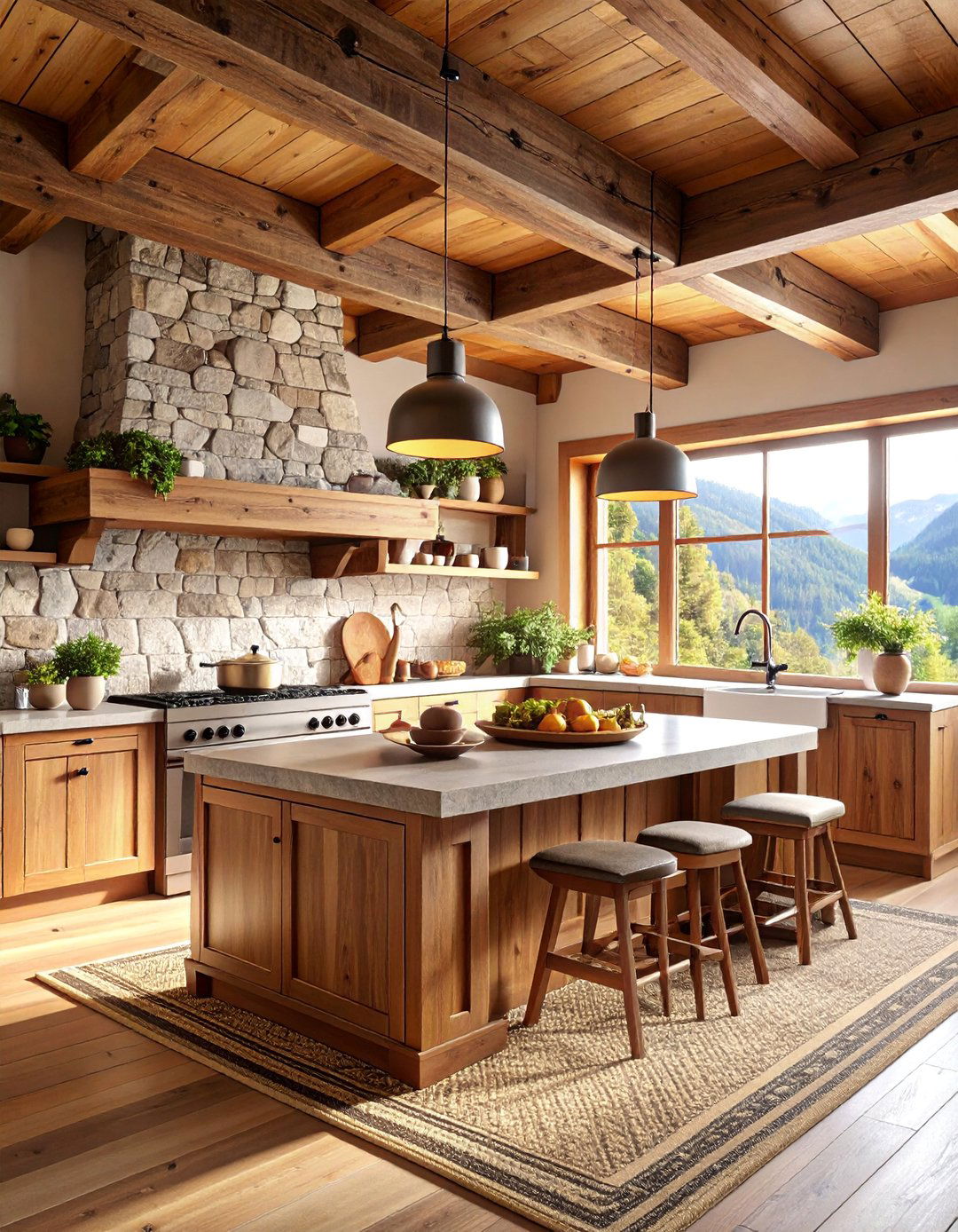 Alpine Italian Kitchen with Mountain Lodge Elements - 25 Italian Kitchen Design Ideas