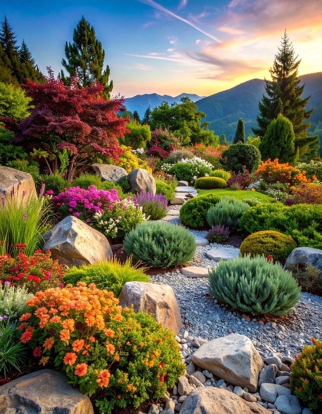 Alpine Rock Garden Ecosystem - 25 Sloped Garden Ideas