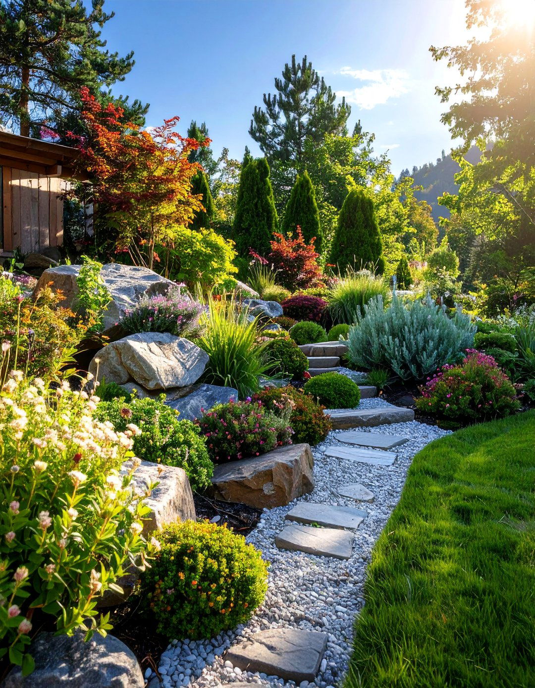 Alpine Rock Garden Paradise - 25 Sloping Garden Design Ideas