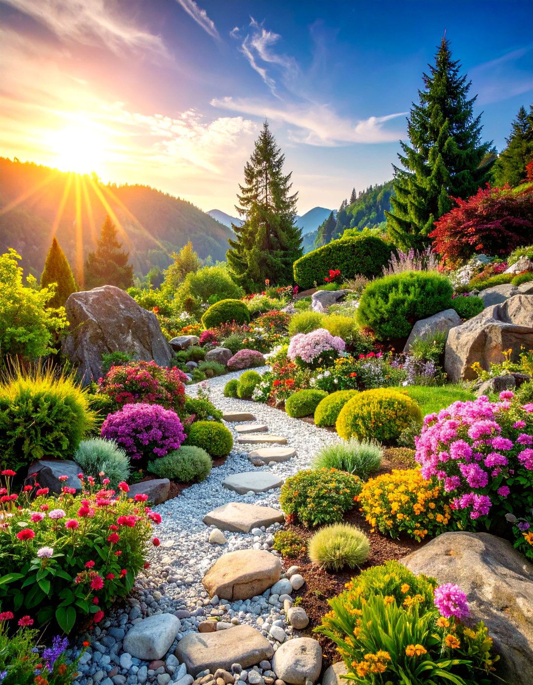 Alpine Rock Garden Slope - 25 Stone Garden Ideas