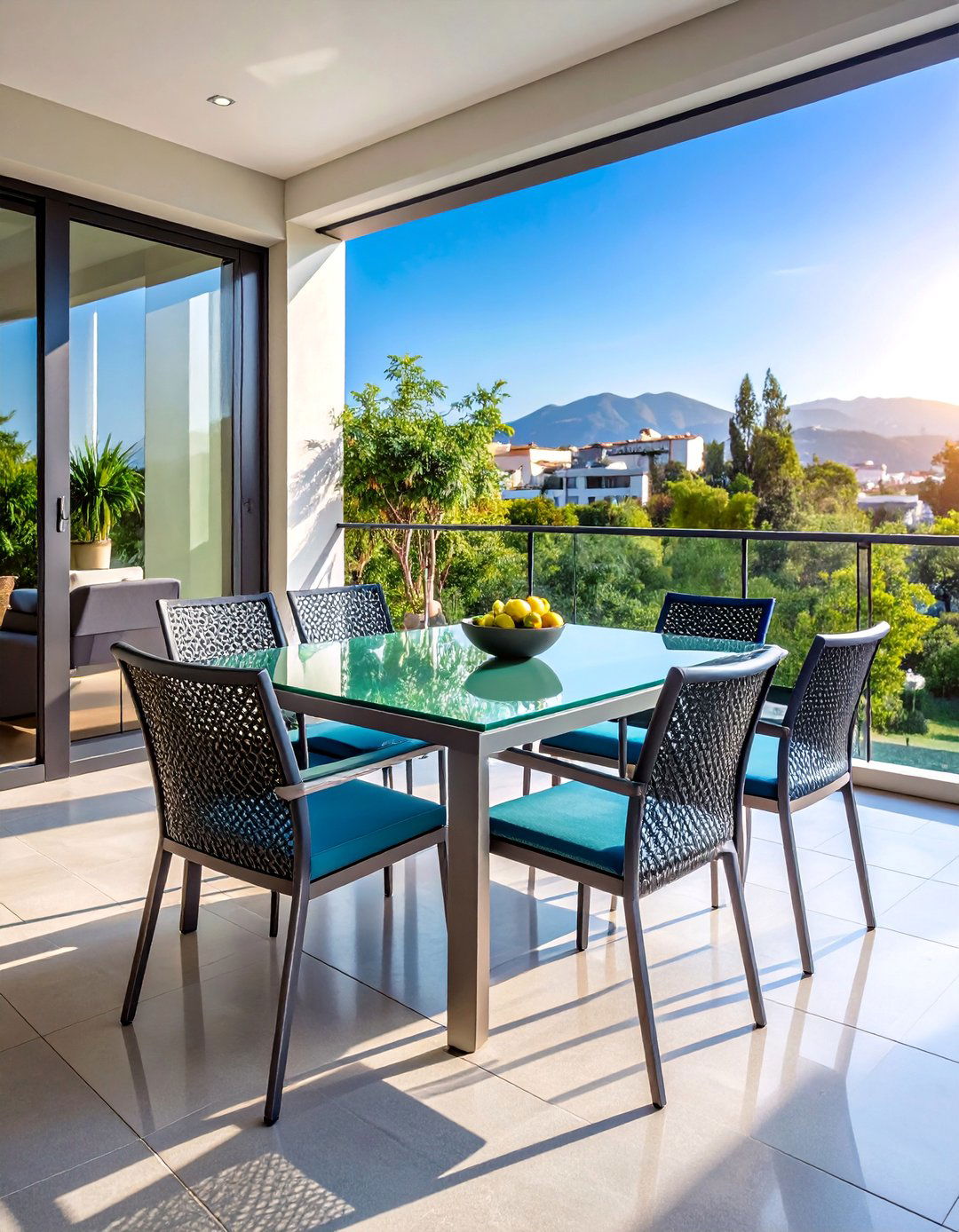 Aluminum Frame Dining with Glass Top - 25 Garden Furniture Ideas