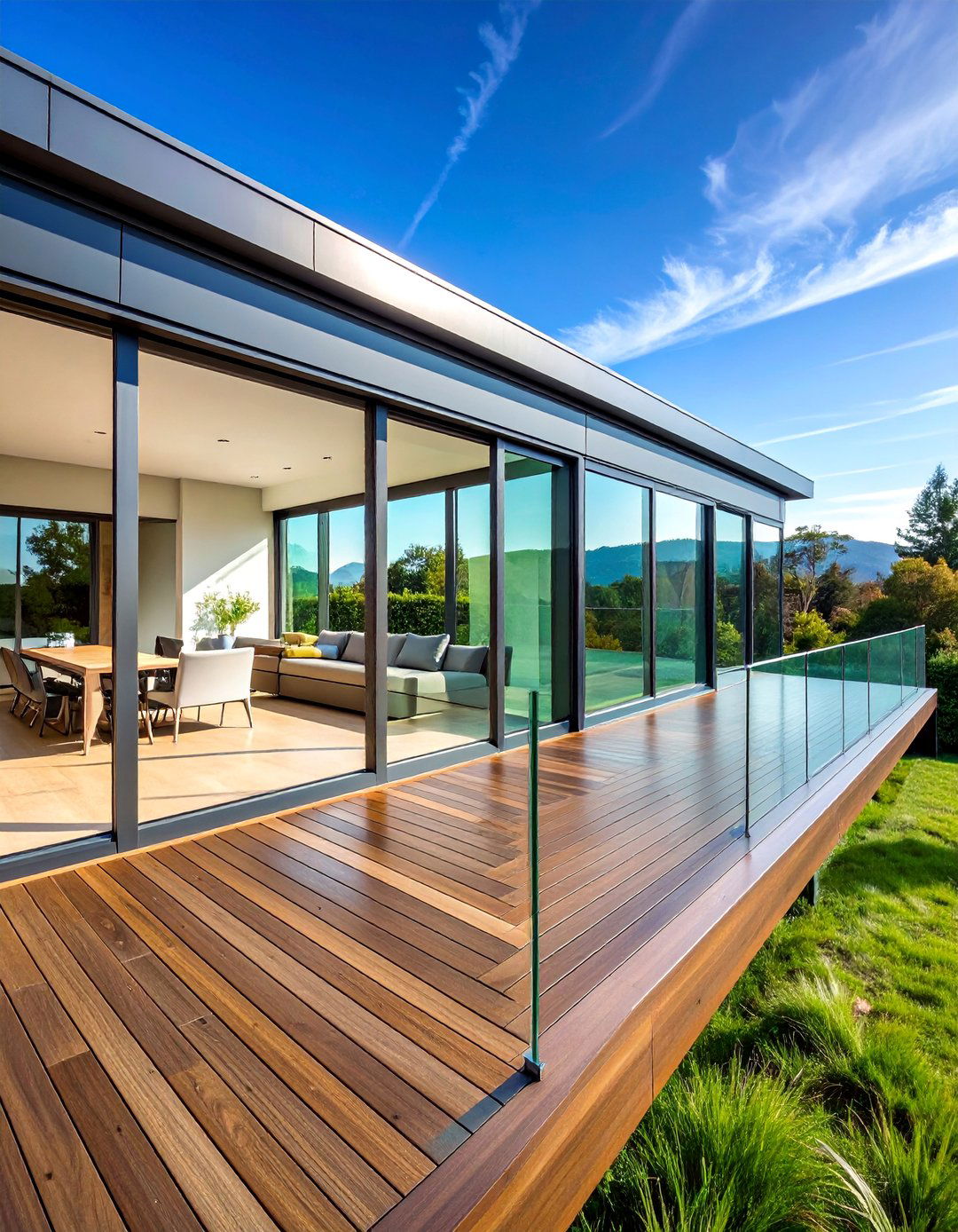 Aluminum Frame Glass Insert System - 25 Horizontal Deck Railing Ideas