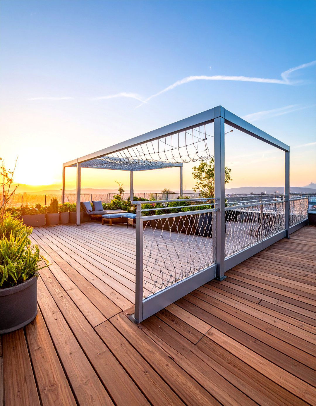 Aluminum Frame Lightweight Hog Wire System - 25 Hog Wire Deck Railing Ideas