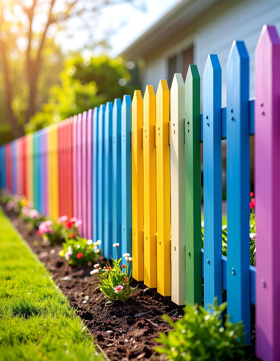 Aluminum Picket Fence with Powder Coated Color Finishes - 25 Decorative Fence Ideas