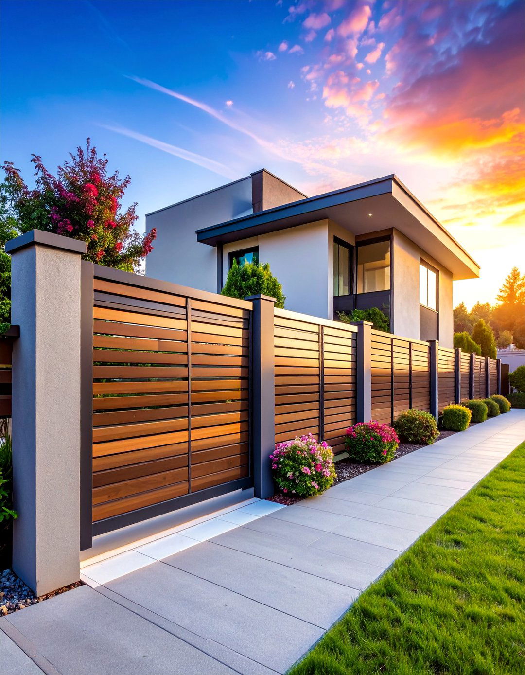 Aluminum Slat Fence with Modern Design - 25 Types of Fences