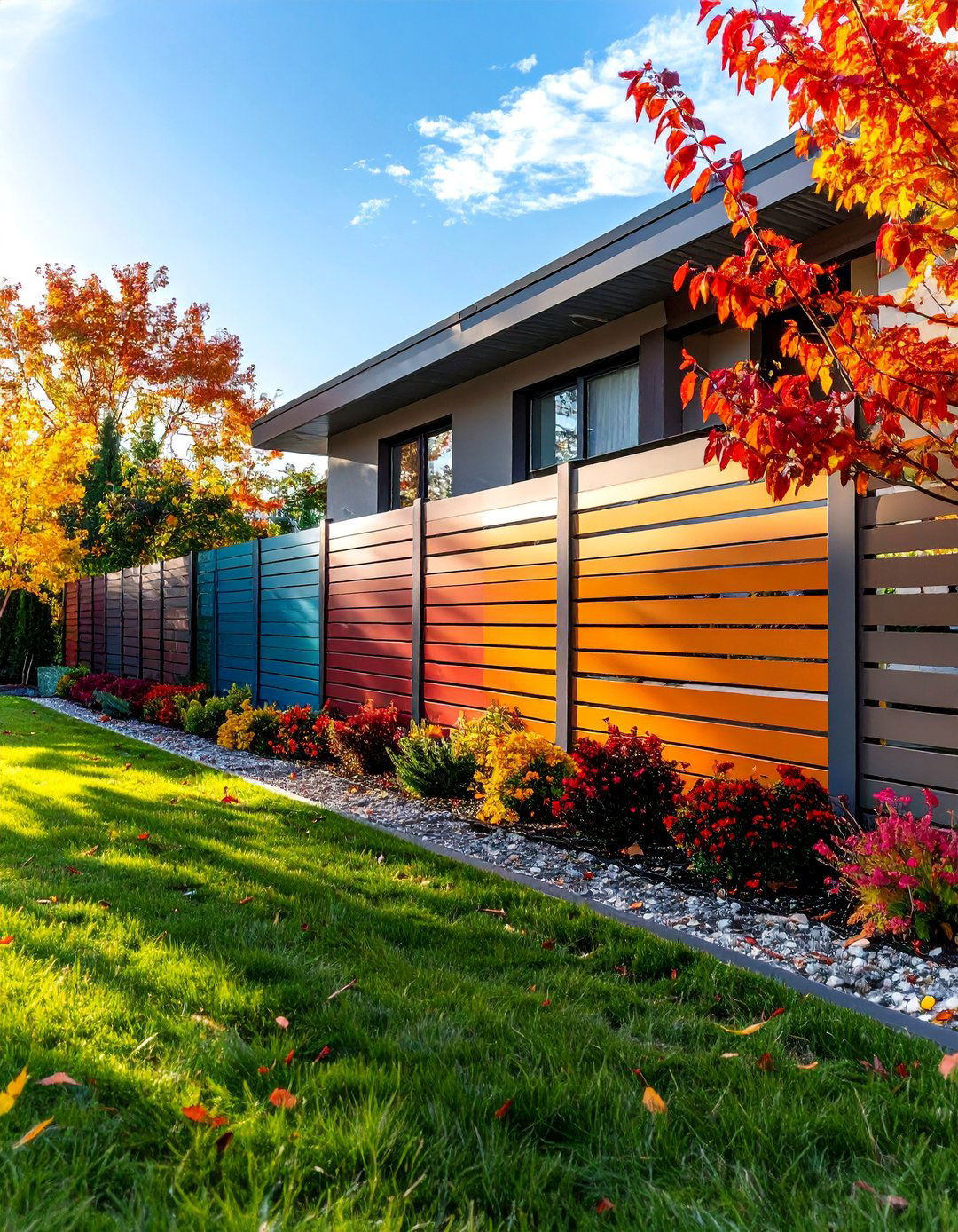 Aluminum Slat Fence with Powder Coating - 25 Privacy Fence Ideas
