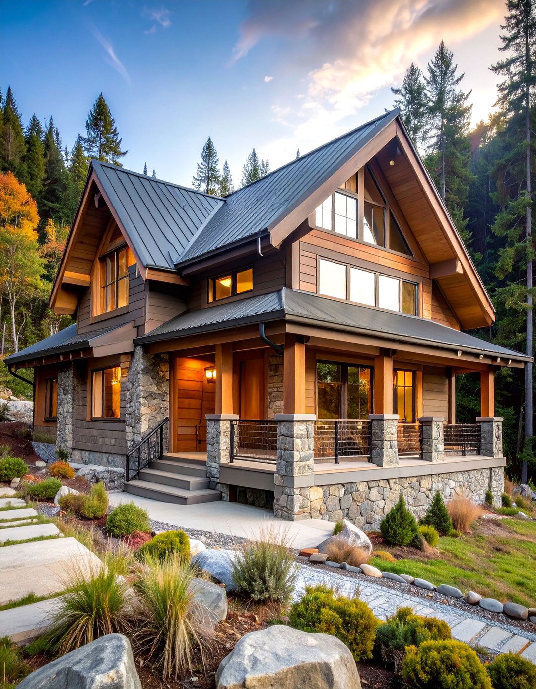 Amazing Gray Rustic Mountain Lodge - 25 Greige Paint Colors for Exteriors