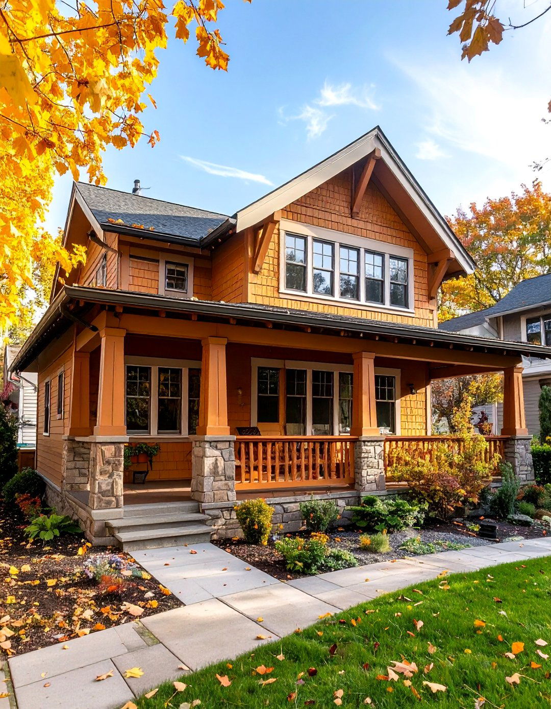 Amber Glow Craftsman Bungalow - 25 Orange House Exterior Ideas