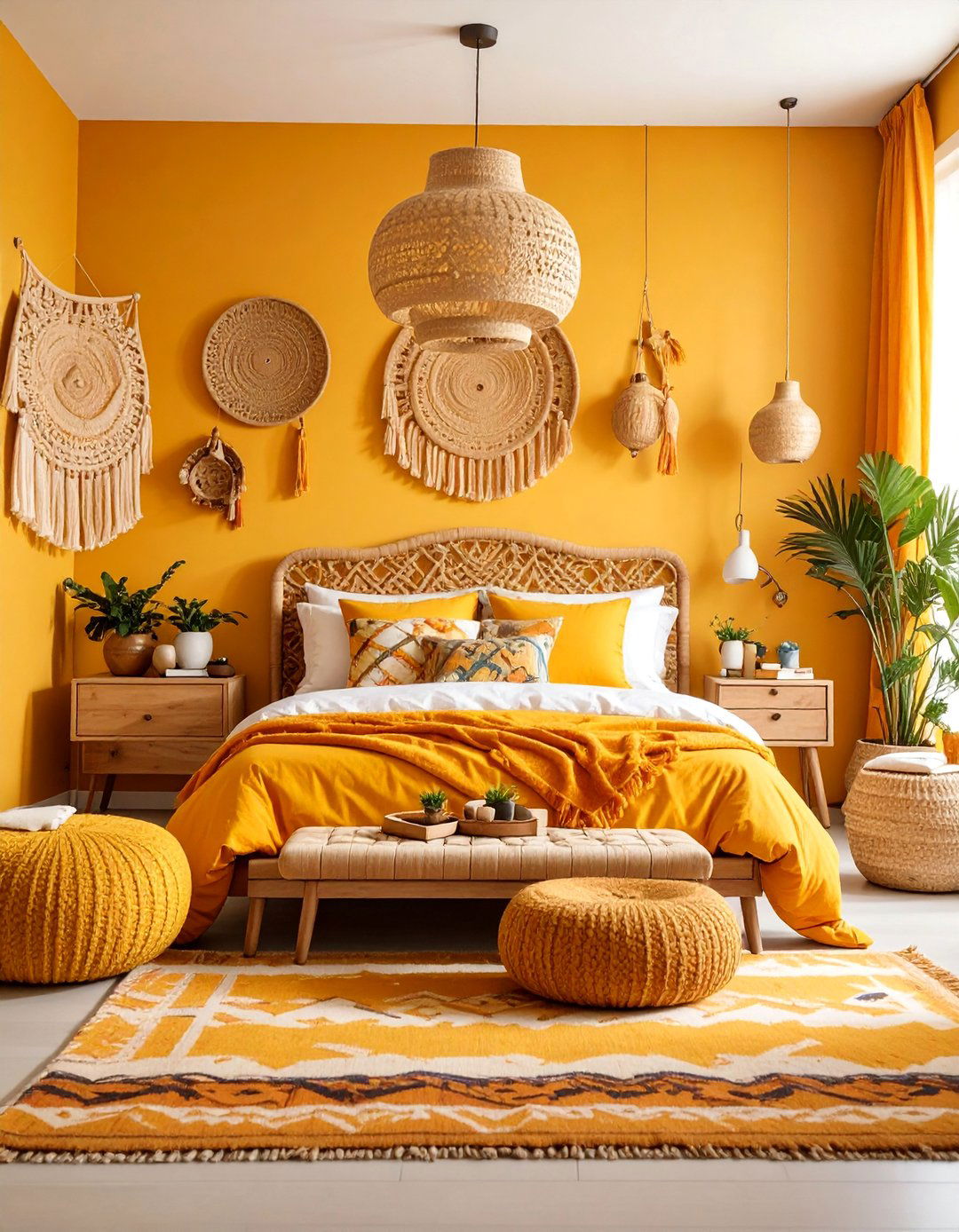 Amber Yellow Eclectic Bedroom - 25 Yellow Bedroom Ideas