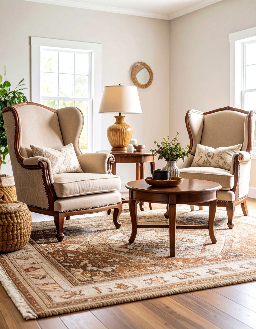American Traditional Cream Living Room with Gold Heritage - 25 Cream and Gold Living Room Ideas