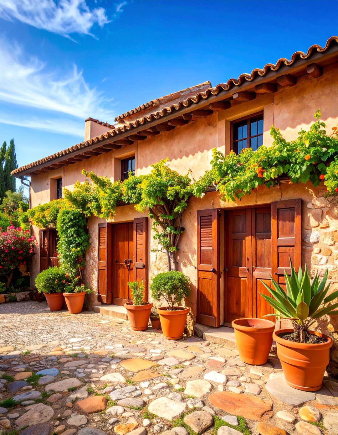 Andalusian Farmhouse with Rustic Materials - 25 spanish style home exterior ideas