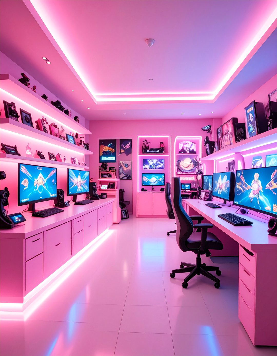 Anime Pink Gaming Shrine Setup - 25 Pink Gaming Setup Ideas