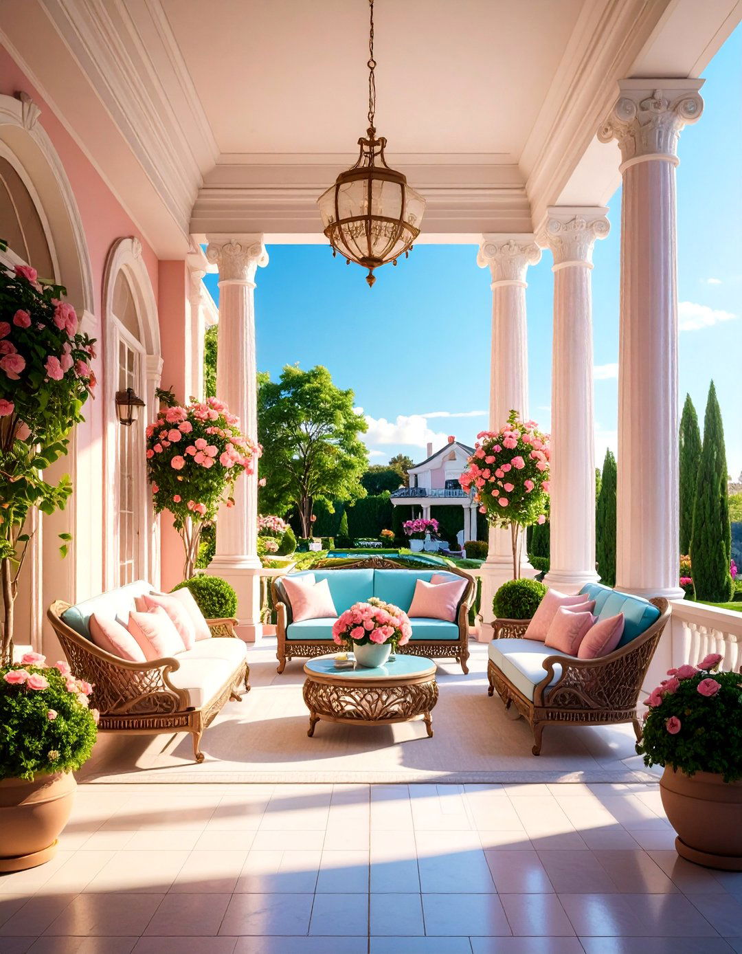 Antebellum Column Grandeur Porch - 25 Southern Front Porch Ideas