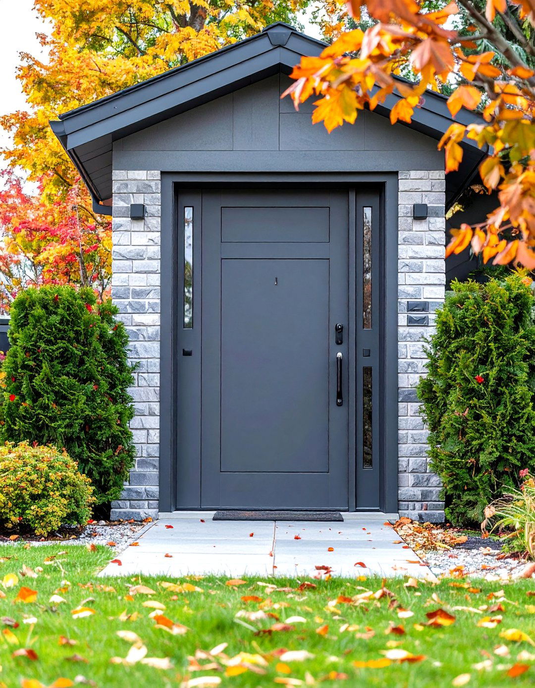 Anthracite Grey Stable Door with Modern Hardware - 25 Grey Front Door Ideas